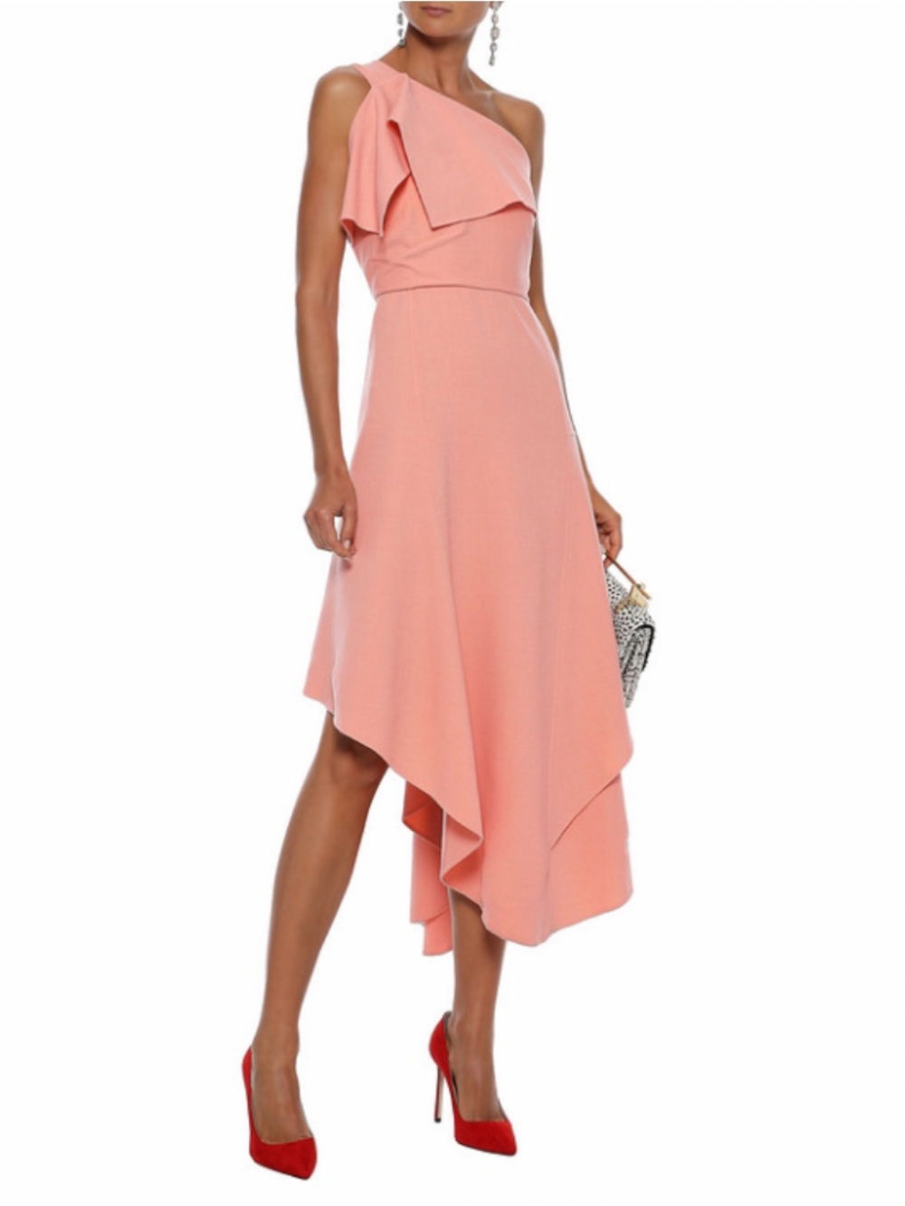 Oscar de la Renta Resort 2019 One-Shoulder Asymmetric Midi Dress